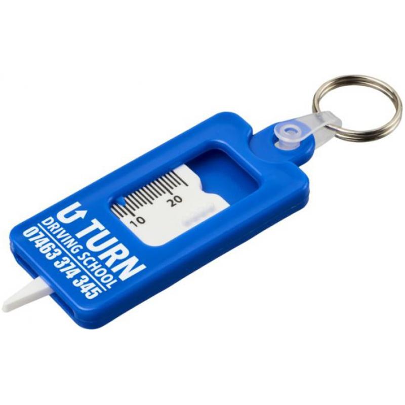 Image of Recycled Tyre Tread Check Keychain