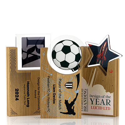 Image of Oak Layered Acrylic Award